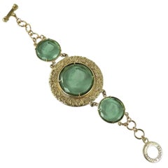 Bronze and engraved Murano glass bracelet by Patrizia Daliana