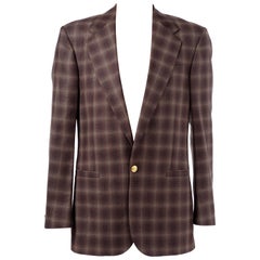 BRAND NEW VERSACE PLAID WOOL BROWN SUIT  for MEN