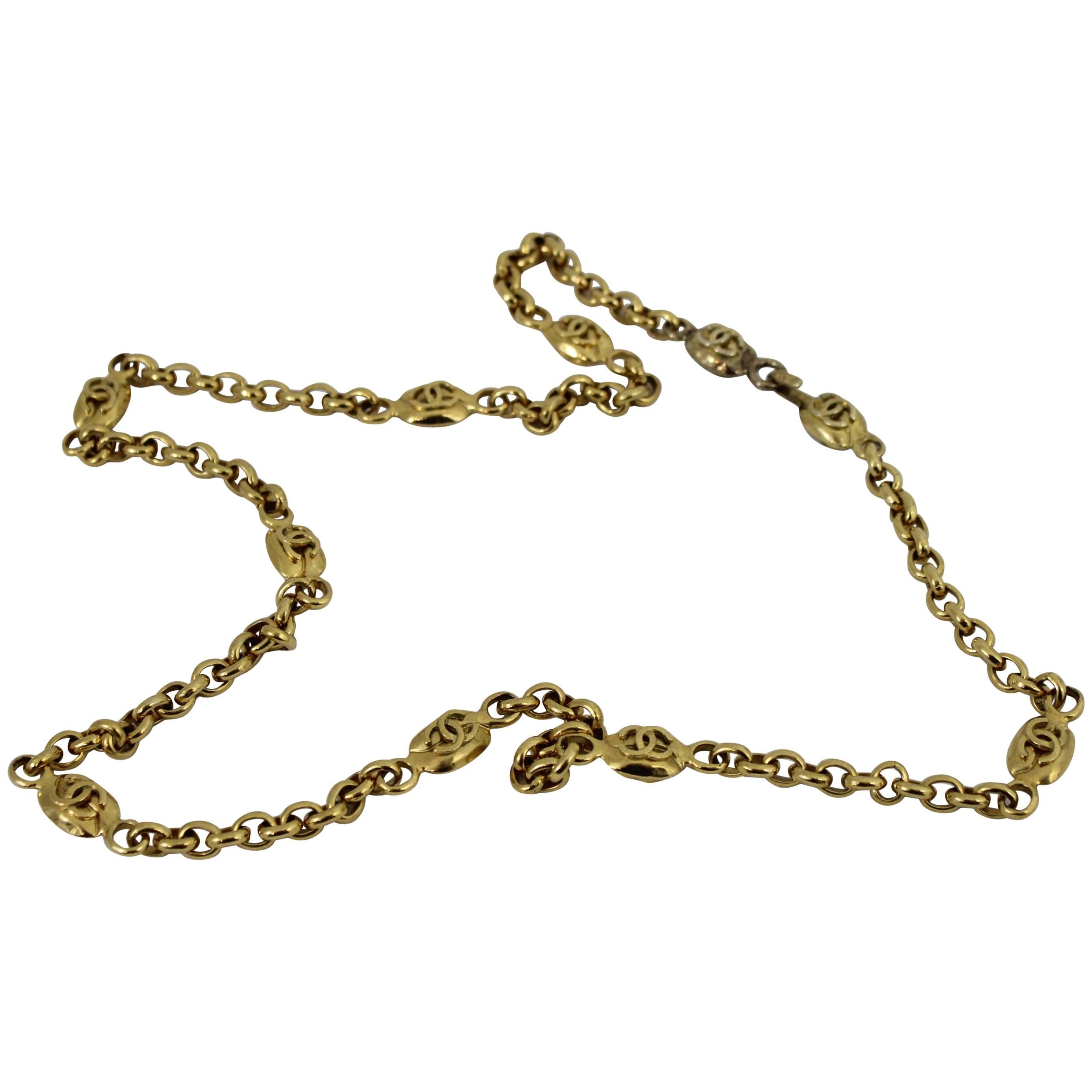 Chanel Vintage Belt and/or Necklace in Gold Plated Metal For Sale