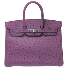 Hermès Violet Ostrich Birkin 35