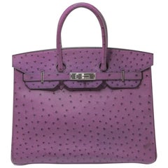 Hermès Violet Ostrich Birkin 35