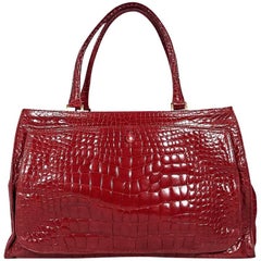 Red Suarez Alligator Tote Bag