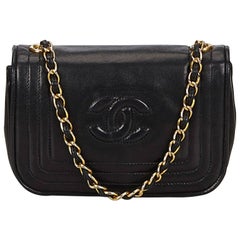 Black Chanel Lambskin Leather Flap Bag