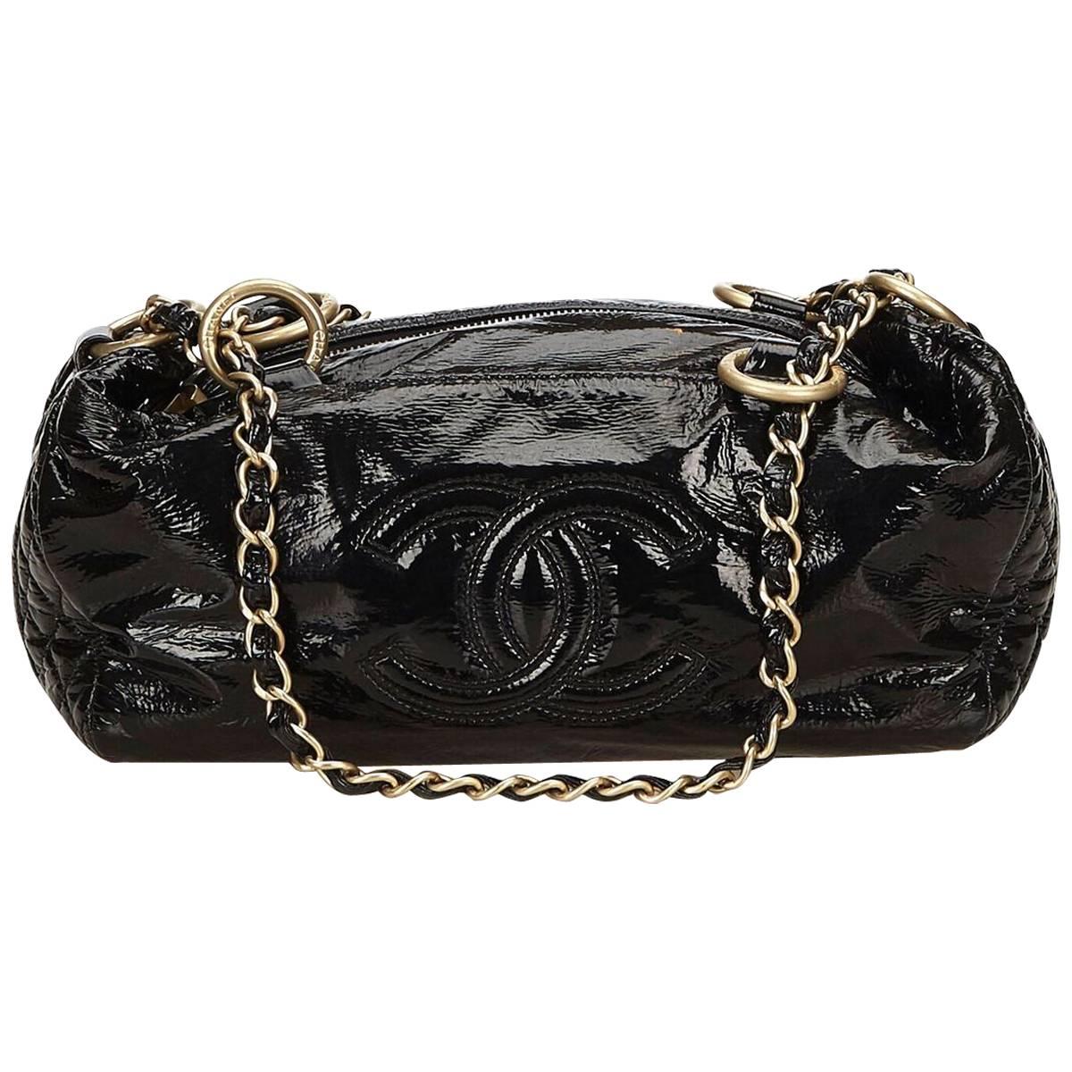 Black Chanel Patent Leather Shoulder Bag