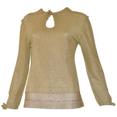 Early 1970s Leonard Paris Gold Lame Top