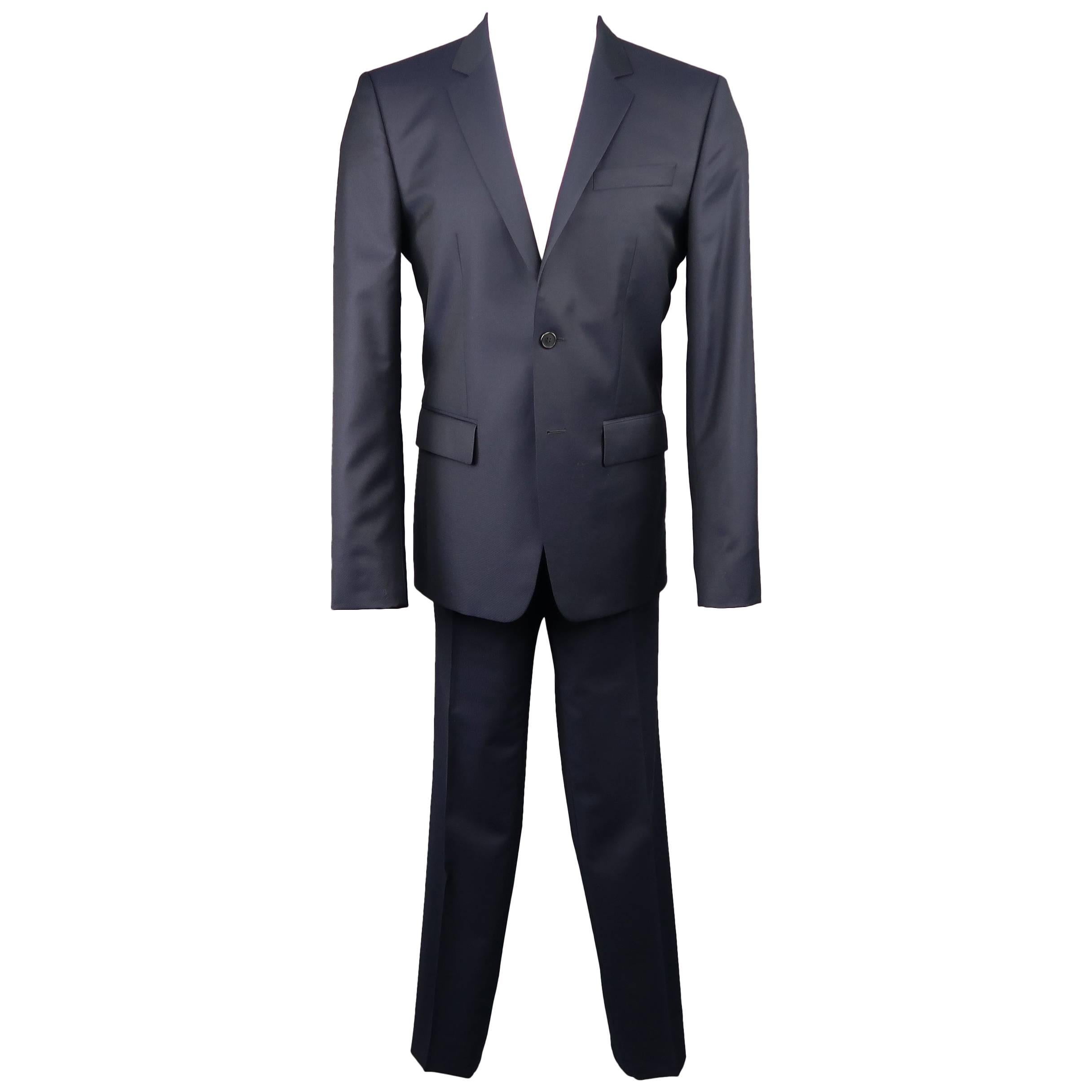 Men's GIVENCHY 40 Short Navy Wool 2 pc Notch Lapel Suit
