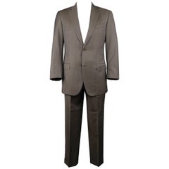 Used Ermenegildo Zegna Men's 42 Long Charcoal Gray Wool Notch Lapel 2 piece Suit