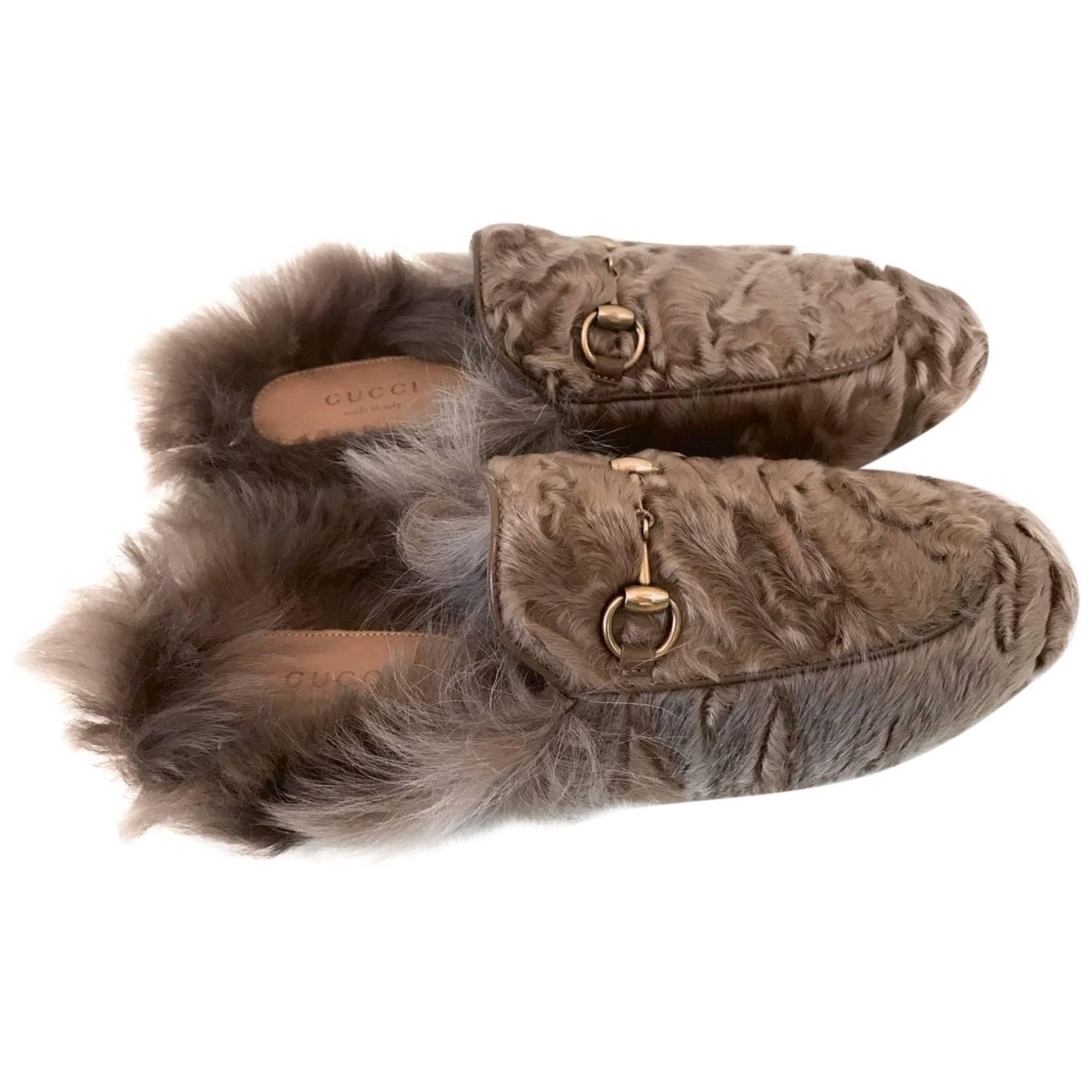 Gucci  Princentown Moccasins in Beige Fur 2017 For Sale