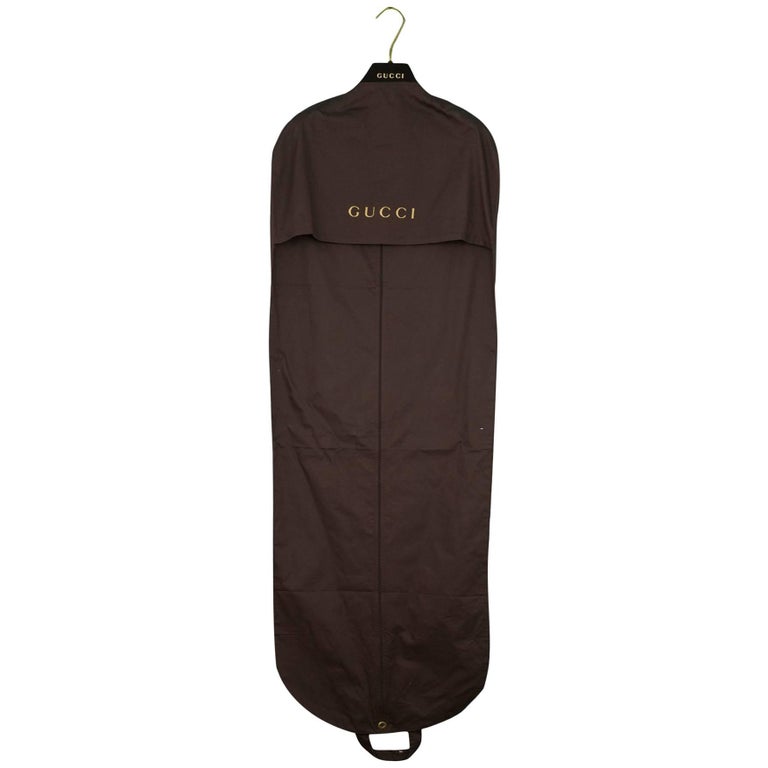 Gucci Brown Fabric Garment Bag w/ Hanger at 1stDibs