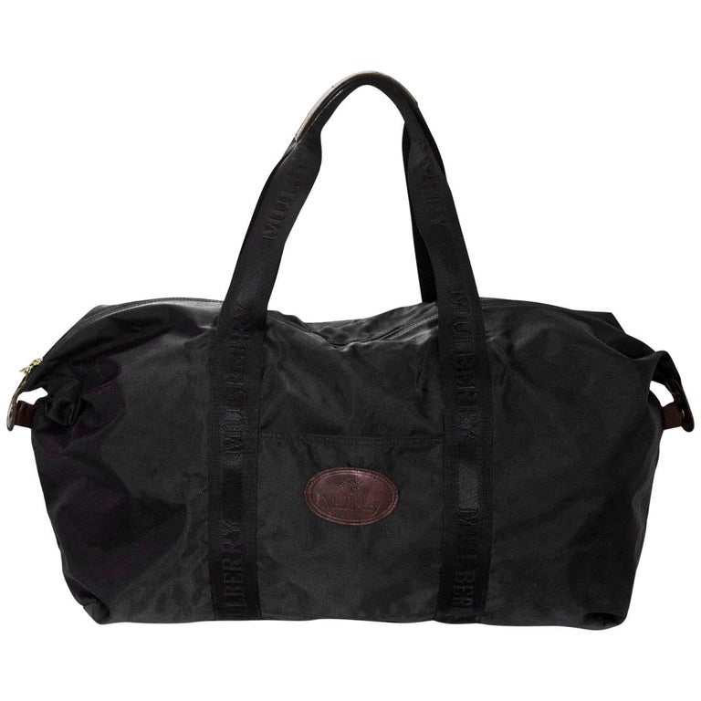 Mulberry Black Nylon Duffle Travel Bag For Sale at 1stDibs | mulberry ...