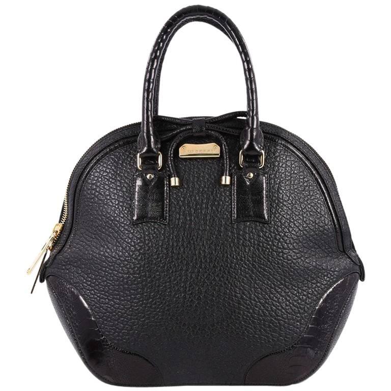 Burberry Orchard Bag Heritage Grained Leather with Ostrich Medium at