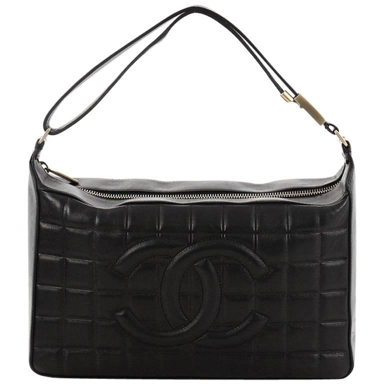 Chanel Chocolate Bar CC Shoulder Bag Quilted Leather Medium