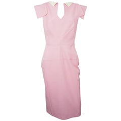 Roland Mouret Pink & Cream Sleeveless Dress - 8