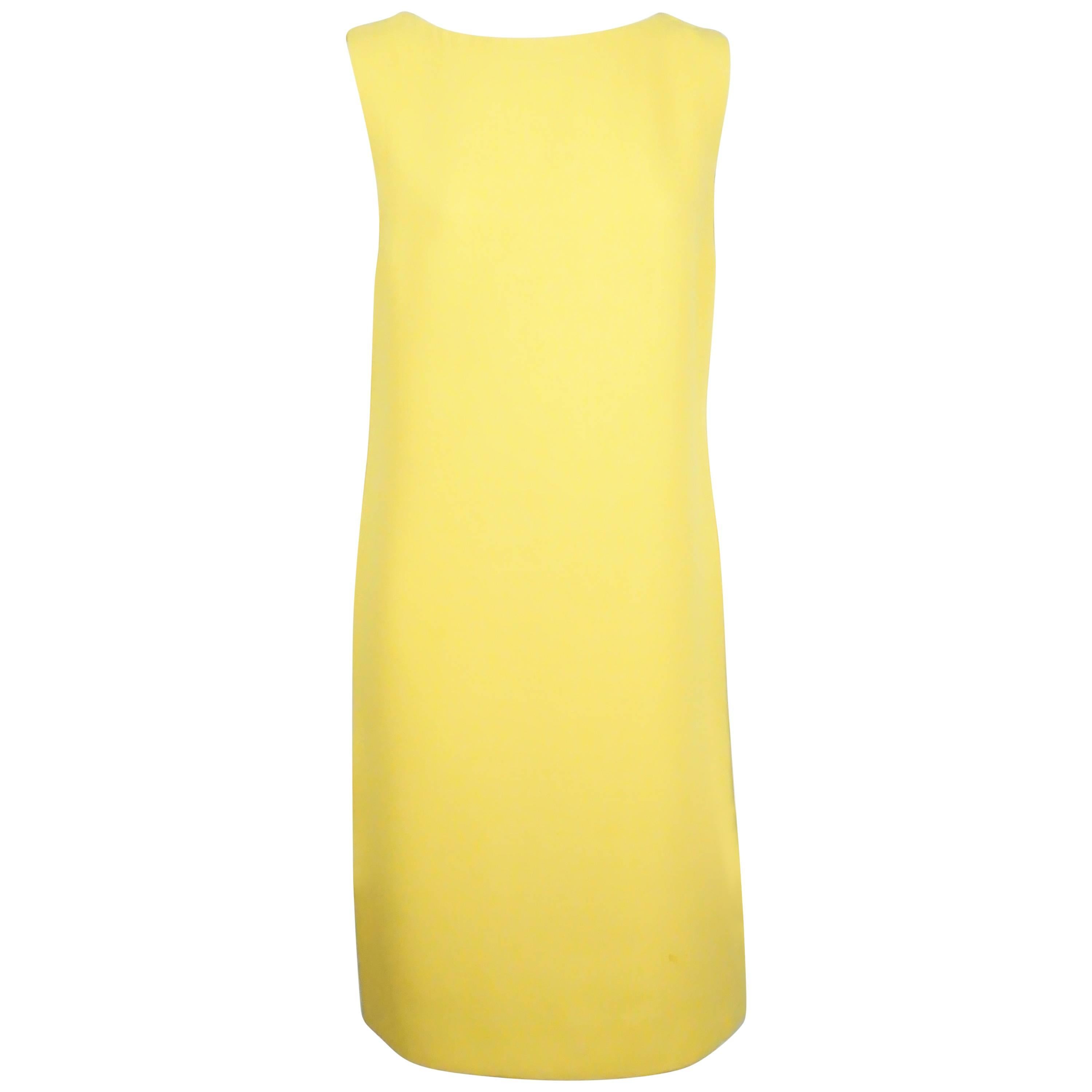 Ralph Lauren Purple Label Yellow Wool Sleeveless Dress - 6