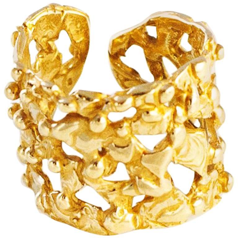 Giulia Barela Pebbles  Gold Plated Bronze Ring