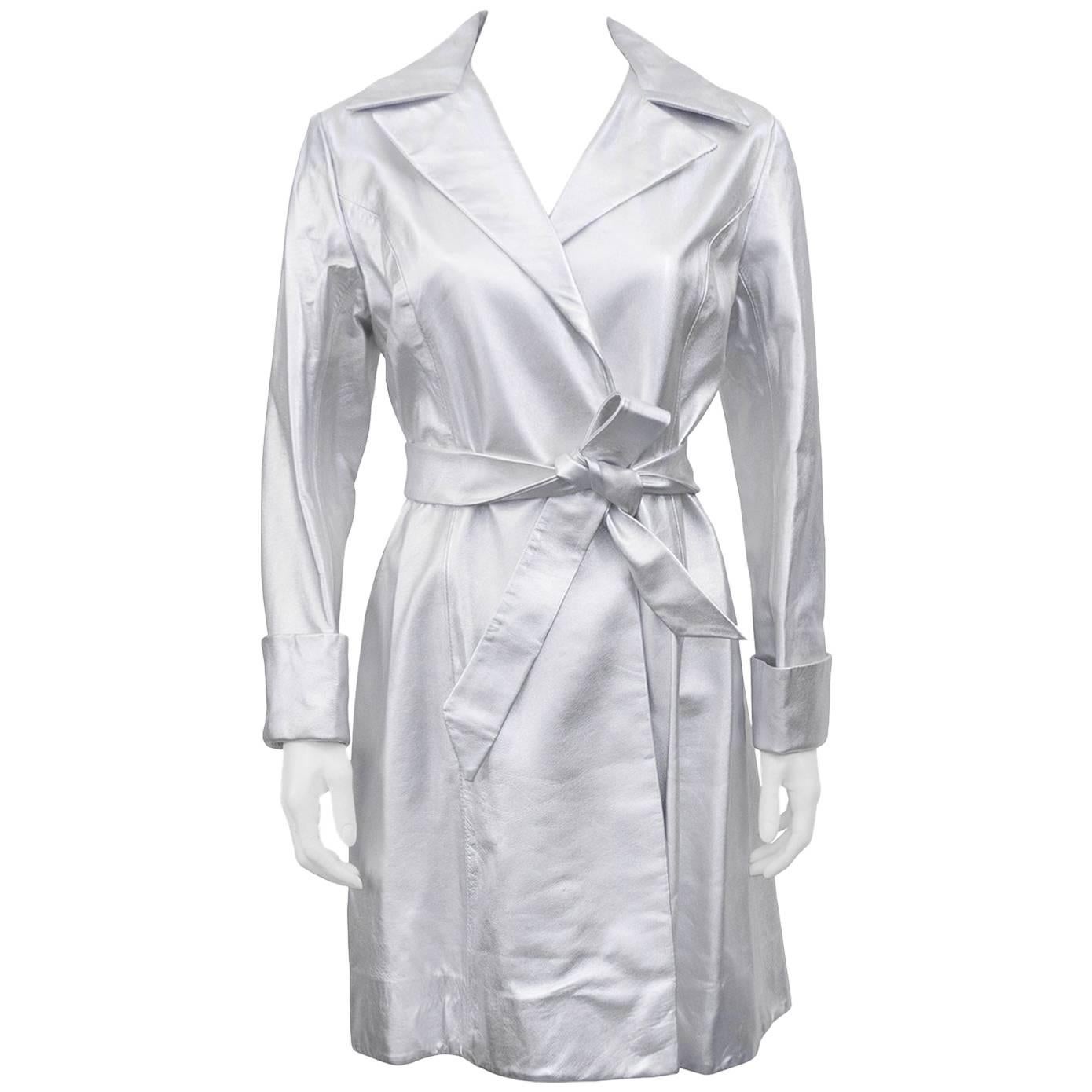 1960s Sliver Leather Trench Coat 