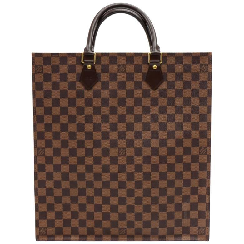 Louis Vuitton Sac Plat Ebene Damier Canvas Tote Hand Bag 