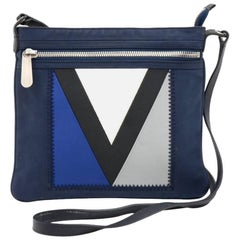 Louis Vuitton LV Cup Blue Textile Black Leather Shoulder Bag 