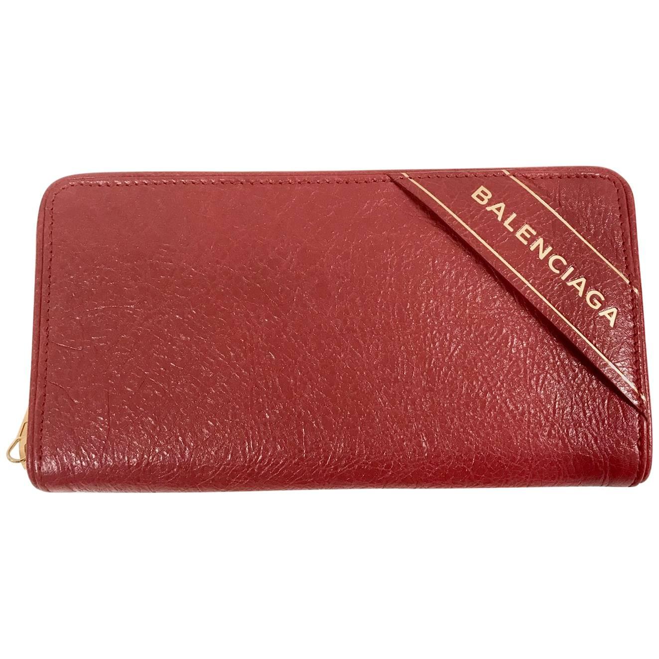 Balenciaga Wallet in Red Leather 2017 For Sale