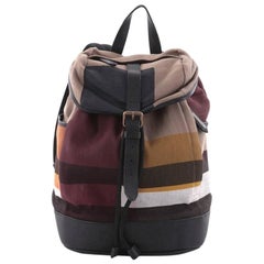 Burberry Drifton Backpack Color Block House Check Canvas with Leather