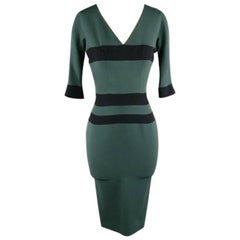 VICTORIA BECKHAM Dress - Fall 2012 Runway - Green, Black