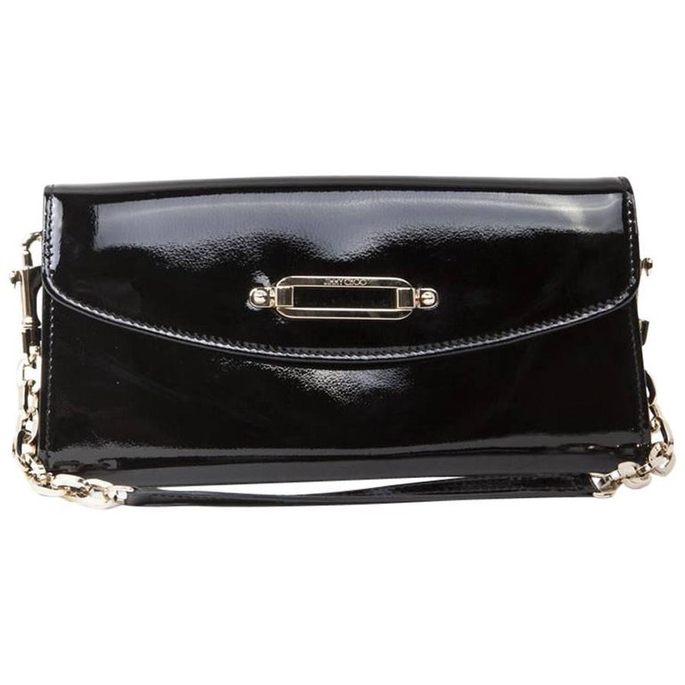 Jimmy Choo Clutch Bag In Black Patent Leather
