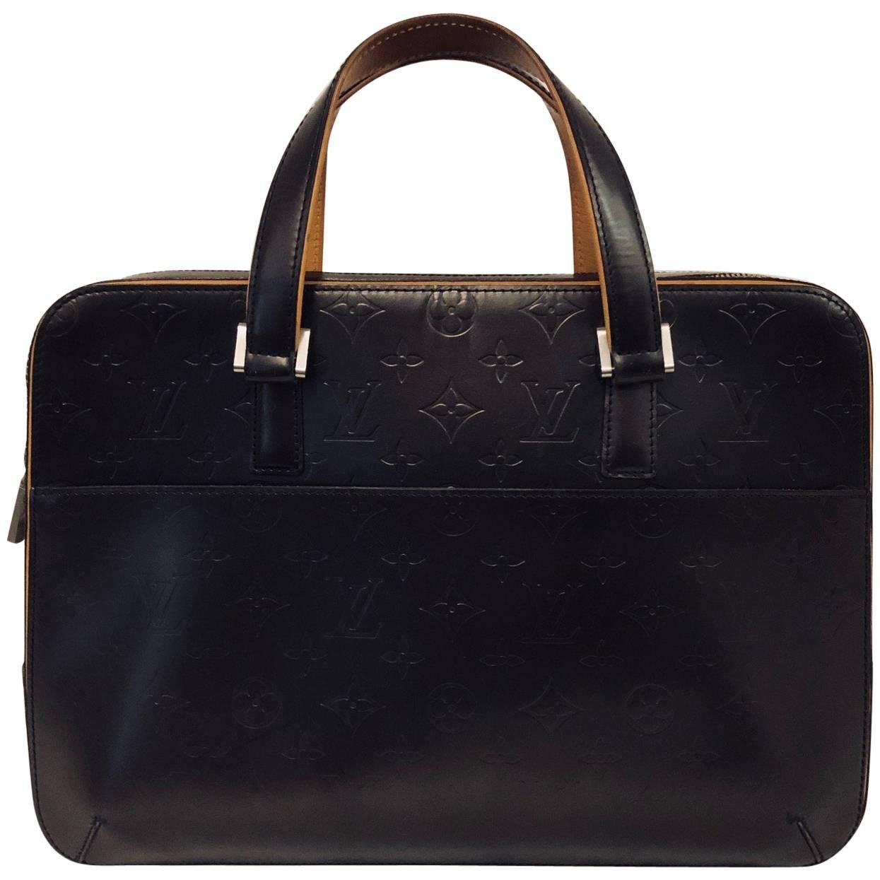 Limited Edition Louis Vuitton Gunmetal Monogram Mat Vernis Malden Bag BA1022