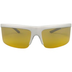 PRADA Sunglasses Metallic Silver Acetate Yellow Lens Active Ski Sport SPRING