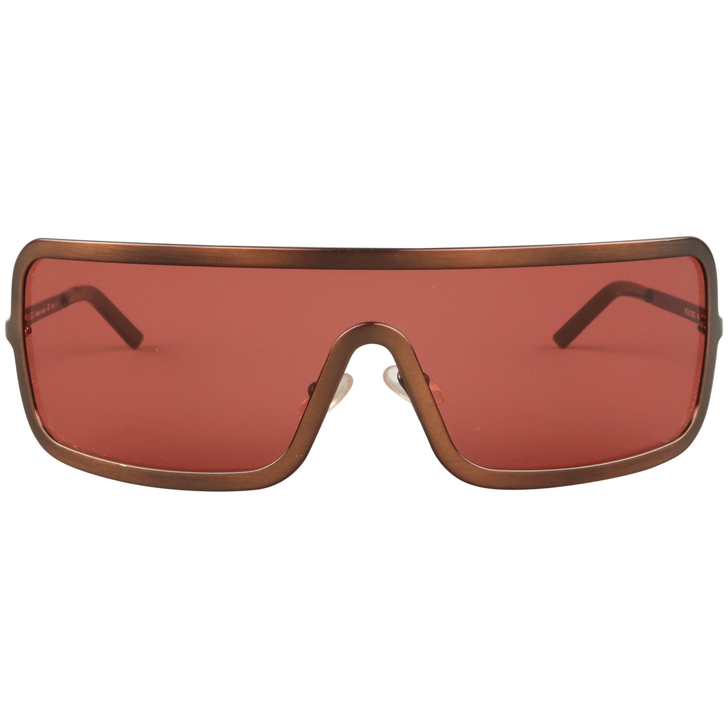 ROMEO GIGLI Copper Red Lense Sheild Sunglasses