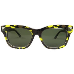 VALENTINO Olive & Lime Green Camouflage Acetate Rockstud Wayfarer Sunglasses