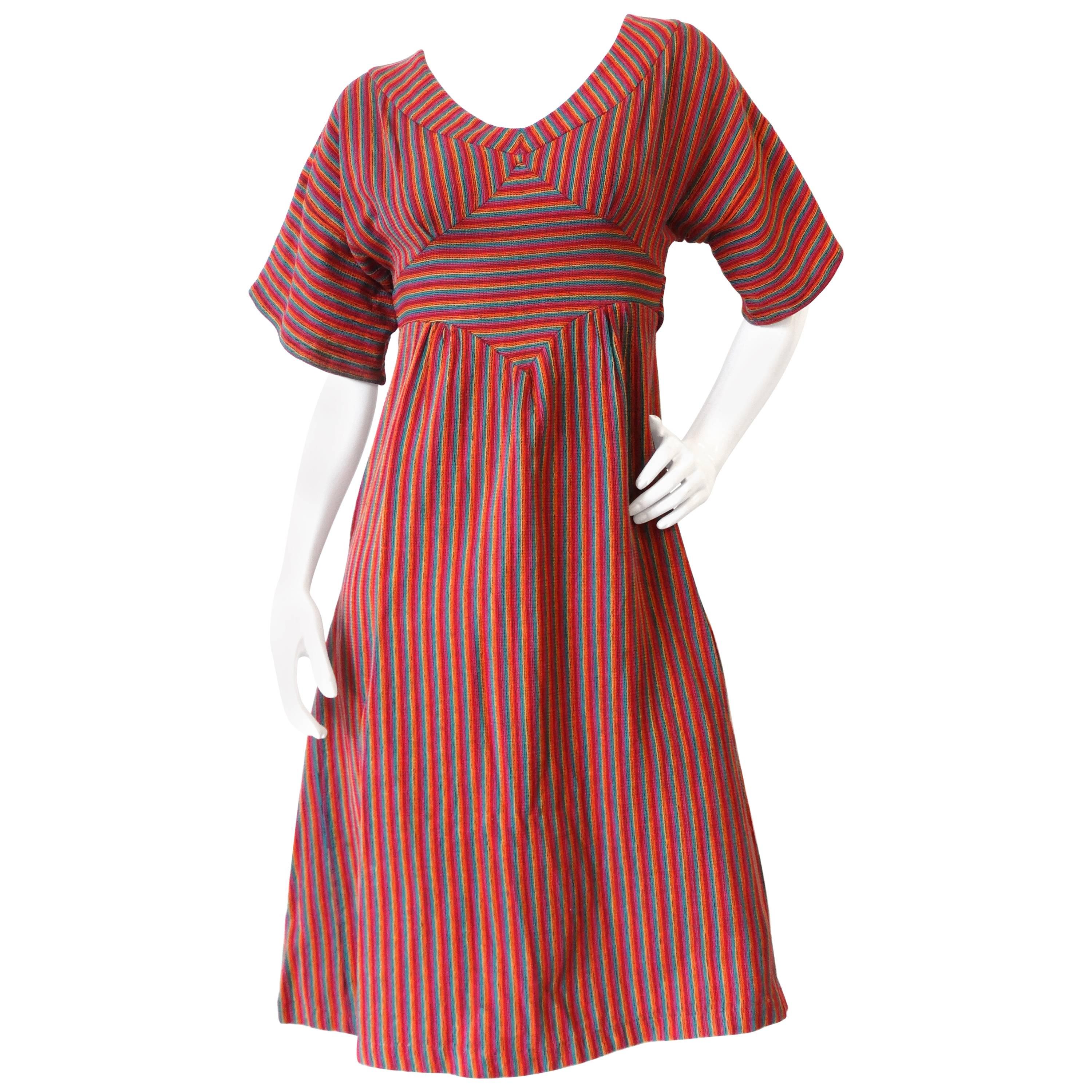 Rikma Rainbow Stripe Dress, 1970s 