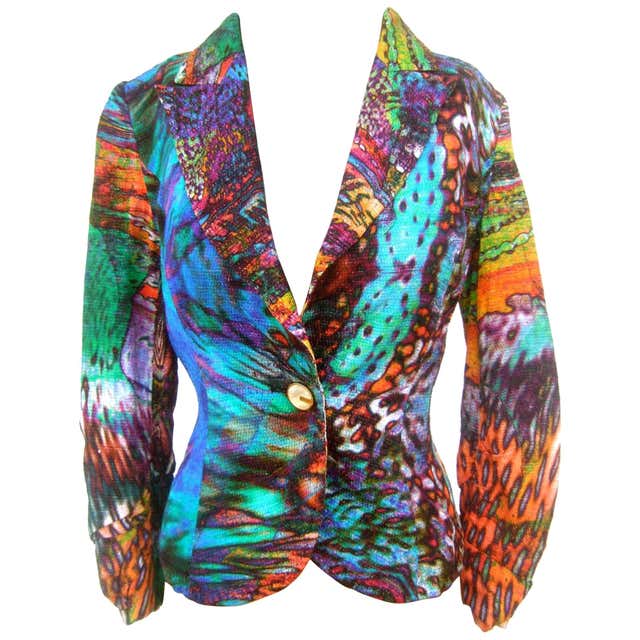 Escada Pastel Psychedelic Graphic Print Jacket at 1stDibs