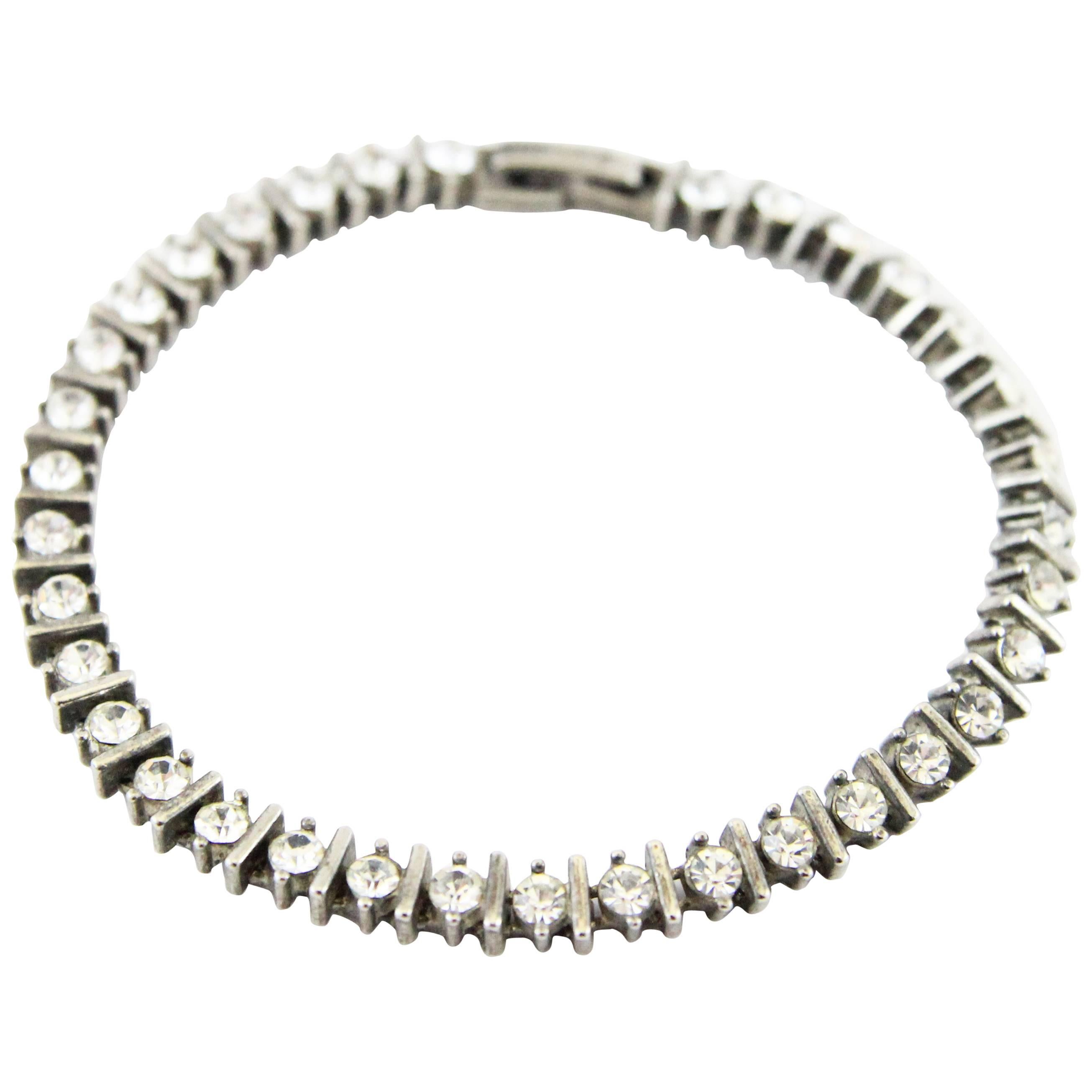 Art deco Tennis crystal bracelet For Sale