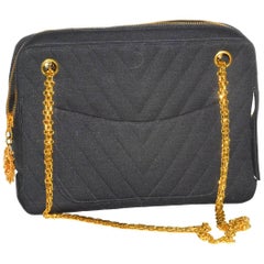 Fabulous Retro Chanel Chevron Quilted Jersey Bag