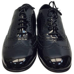 Chanel Black Patent Leather Oxfords