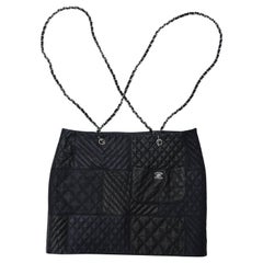 Chanel Quilted Lambskin CC Lock Skirt with Chain Suspenders  NEW With Tags