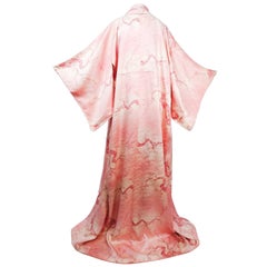 Retro 1960s Pink Cherry Blossom Kimono