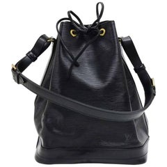 Vintage Louis Vuitton Noe Large Black Epi Leather Shoulder Bag