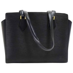 Vintage Louis Vuitton Duplex Black Epi Leather Shoulder Tote Bag 