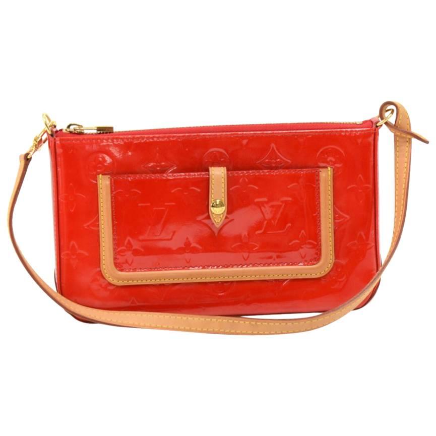 Louis Vuitton Mallory Square Rouge Red Vernis Leather Hand Bag