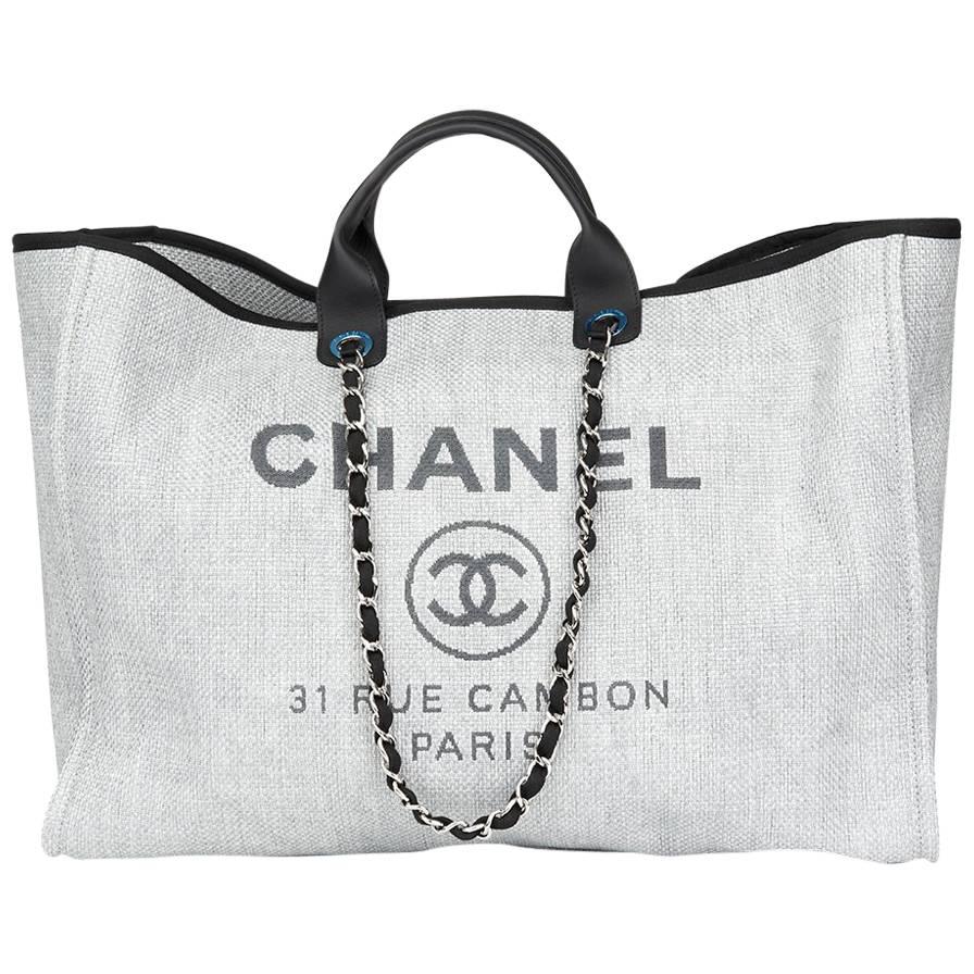 black chanel deauville tote large