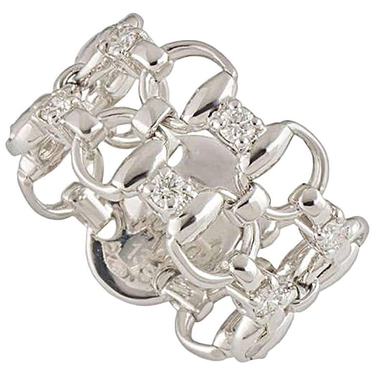 Gucci Diamond Horsebit Ring For Sale