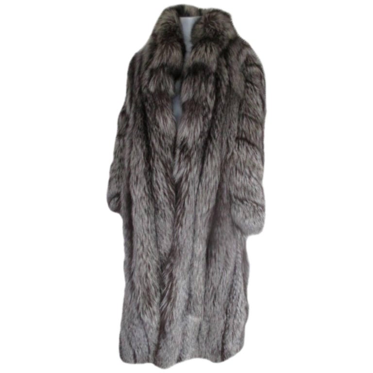 Men's or Women's Long Silver Fox Fur Coat at 1stDibs | mens long fur coat,  men in silver fox fur coat, silver fox coat for sale