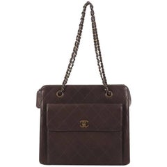 Chanel Vintage Front Pocket Shoulder Bag Quilted Lambskin Medium