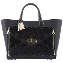 Mulberry Willow Tote Leather and Jacquard Velvet Large 