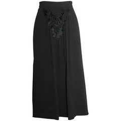 Vintage Mainbocher Black Tassel Embellished Mid Length Skirt, 1940s 