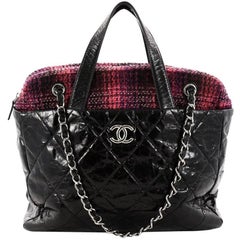 Chanel Portobello Zip Tote Quilted Glazed Calfskin and Tweed