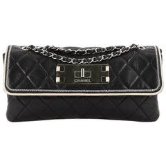 Chanel Mademoiselle Lock Flap Bag Cuir d'agneau matelassé Est Ouest