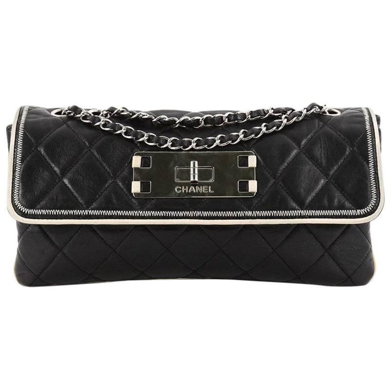 Chanel Mademoiselle Lock Flap Bag Quilted Lambskin East West