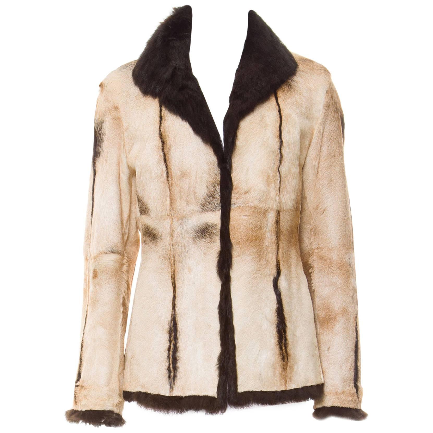 New Tom Ford for Gucci 1999 Collection Reversible Beige Fur Jacket It. 42
